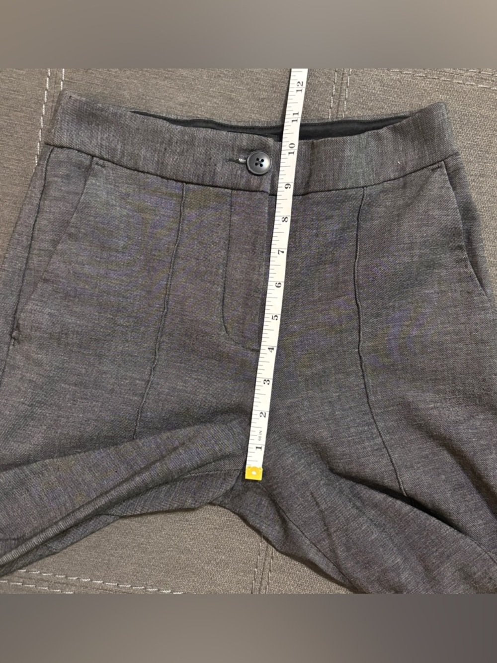 EXPRESS High Waisted Seamed Ankle Pants in Dark Grey | Crop Trouser | Size 00R - Picture 12 of 13